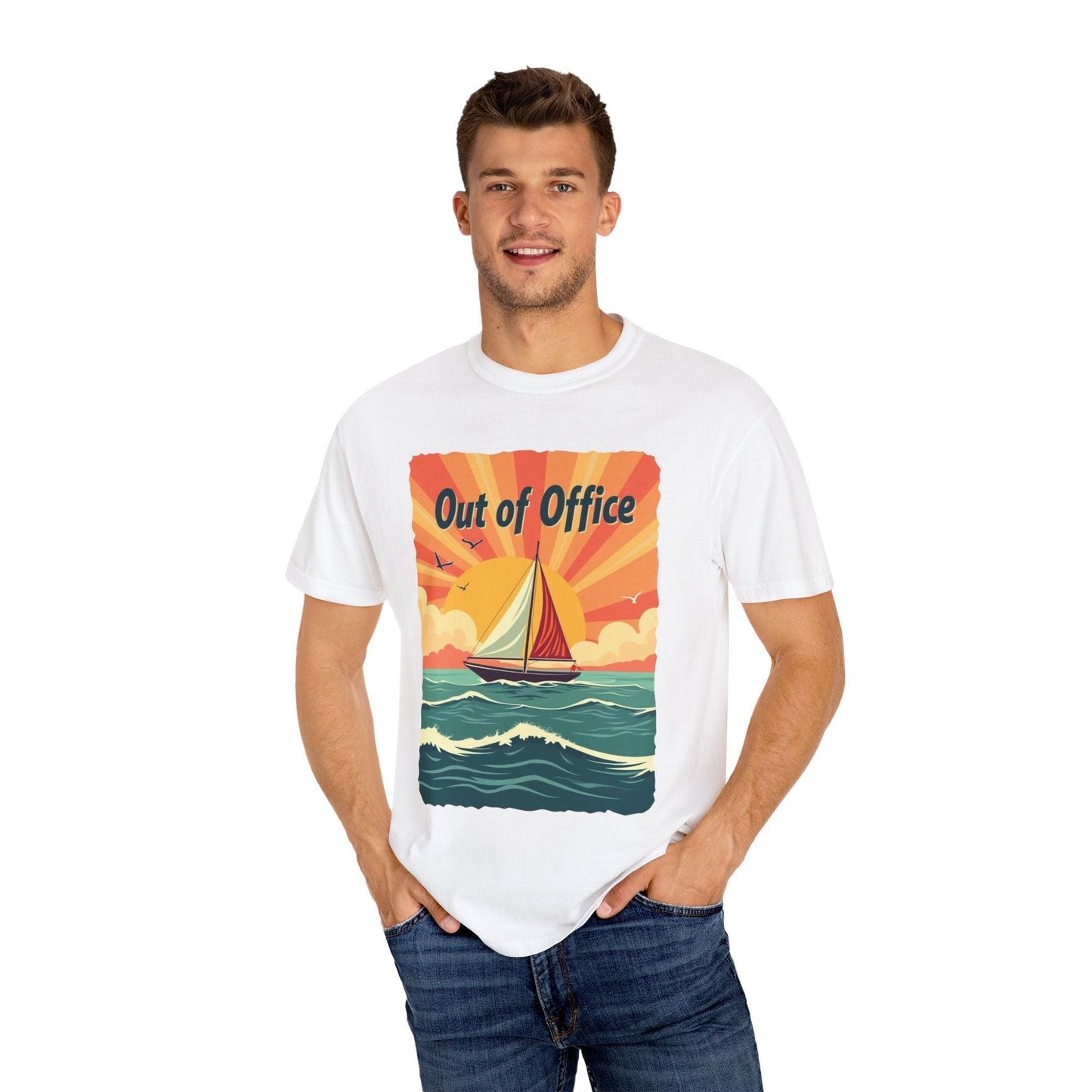 Ocean Sailing Out of Office Unisex Tee for Beach Lovers - Even Keel LLC