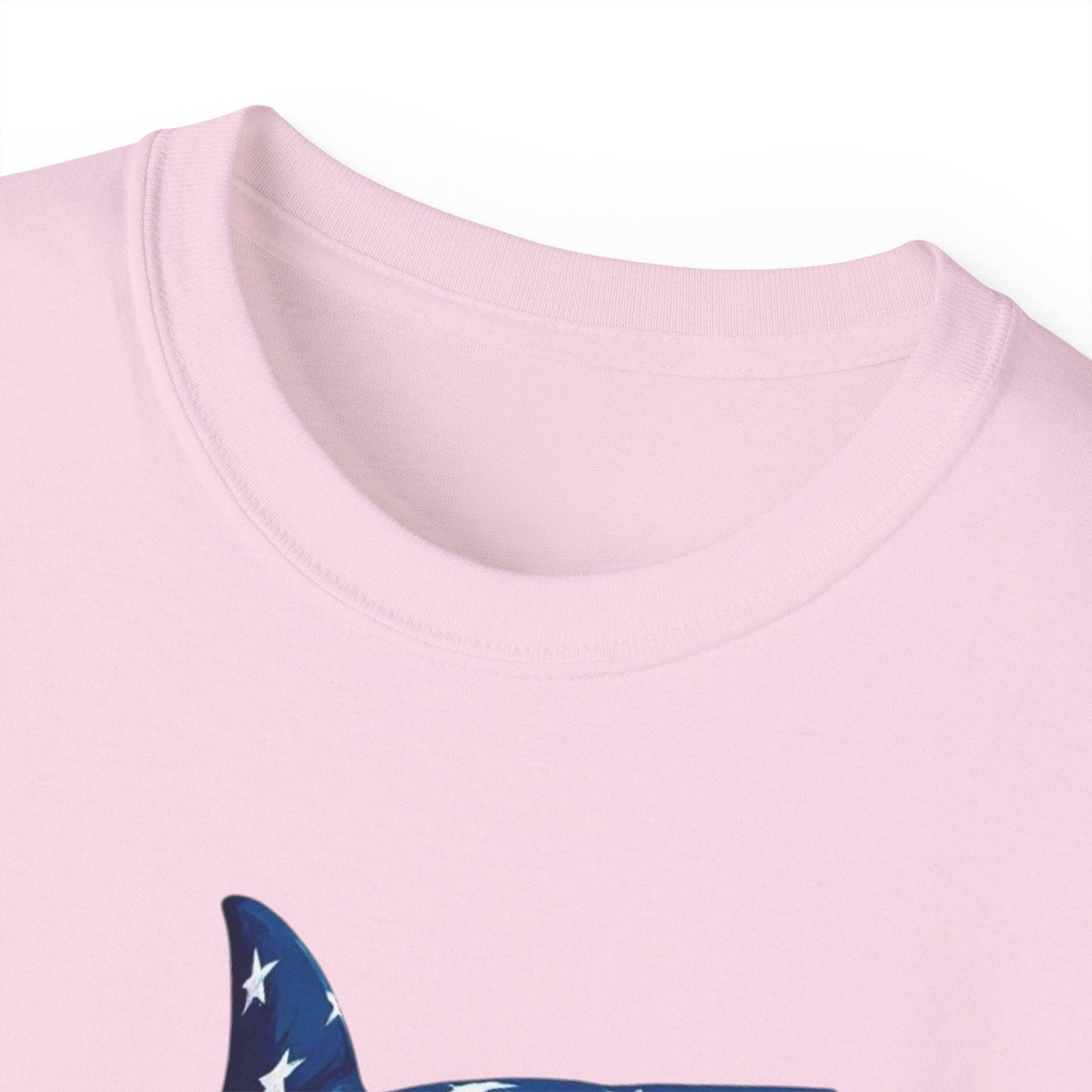 Patriotic Shark Unisex Ultra Cotton Tee | American Flag Design - Even Keel LLC