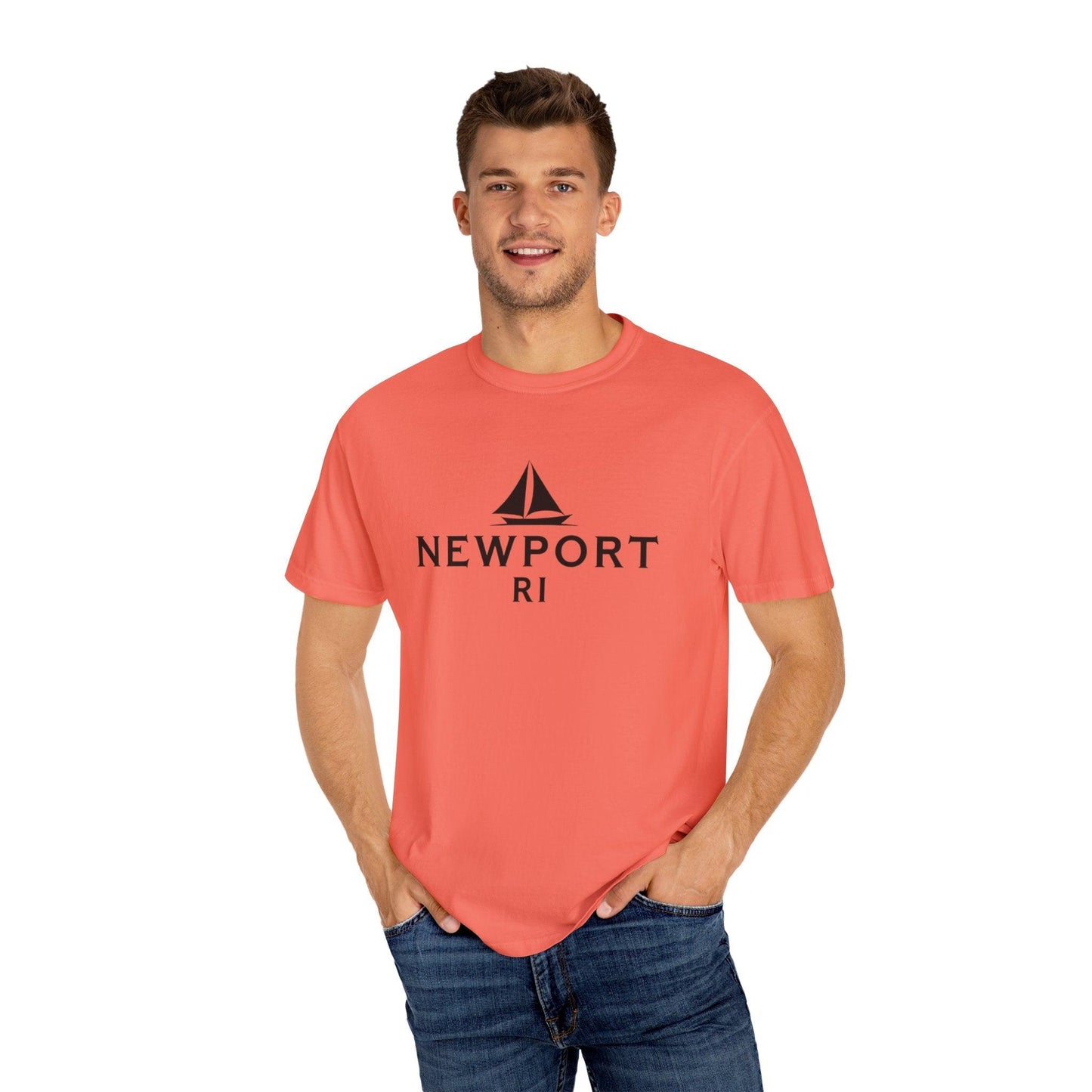 Sailboat T-shirt - Simple Newport, RI Design for Beach Lovers - Even Keel LLC