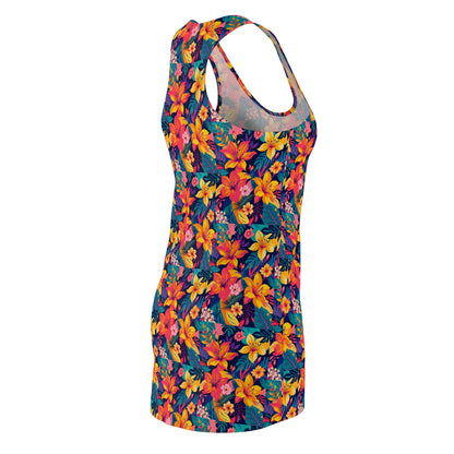 Tropical Floral Racerback Dress for Women - Casual Summer Style