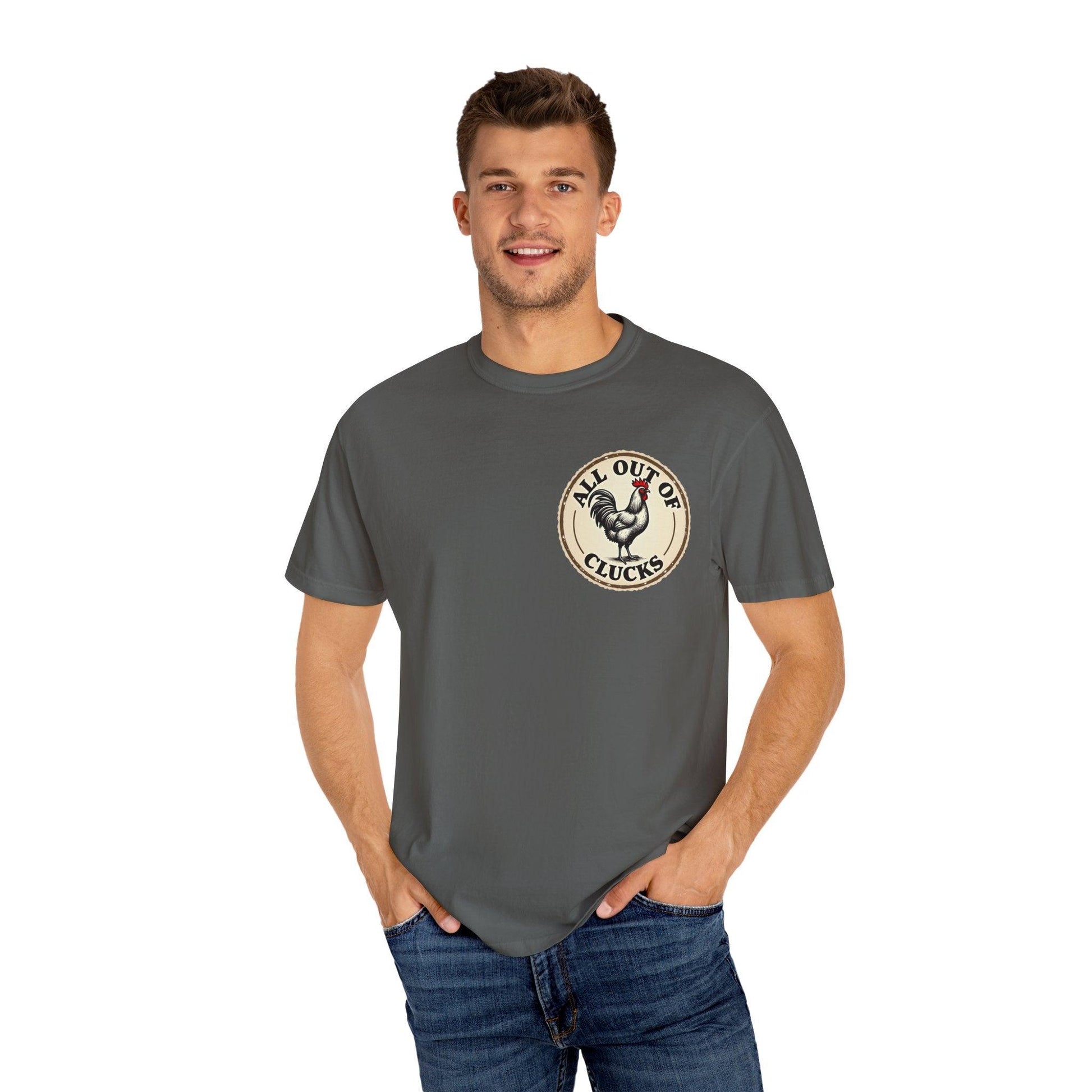 Funny All Out of Clucks Men's T-shirt for Casual Wear - Even Keel LLC