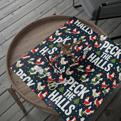 Peck the Halls Christmas Wrapping Papers Fun Gift Wrap - Even Keel LLC