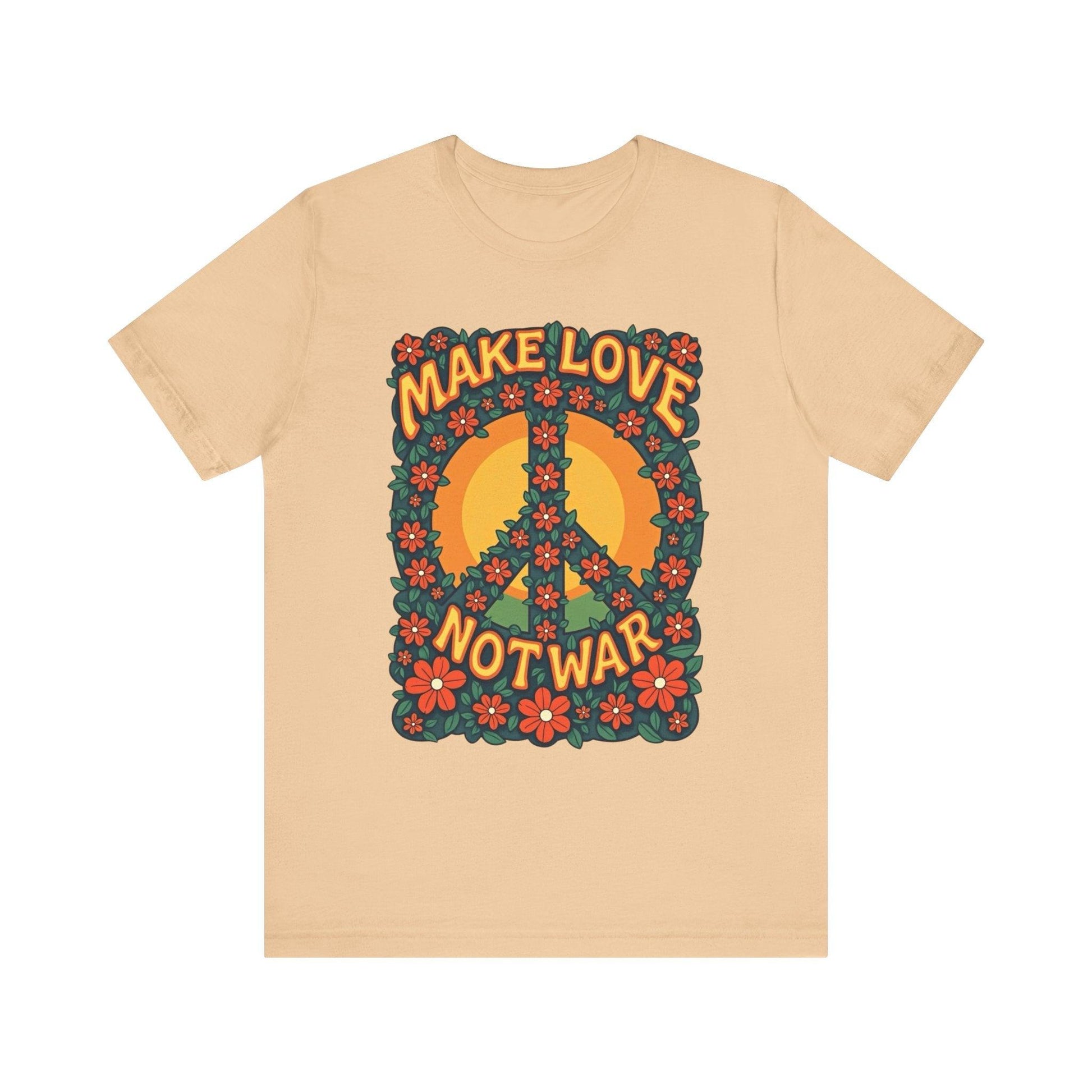 Retro Peace Symbol Graphic Tee Unisex Soft Cotton Shirt - Even Keel LLC