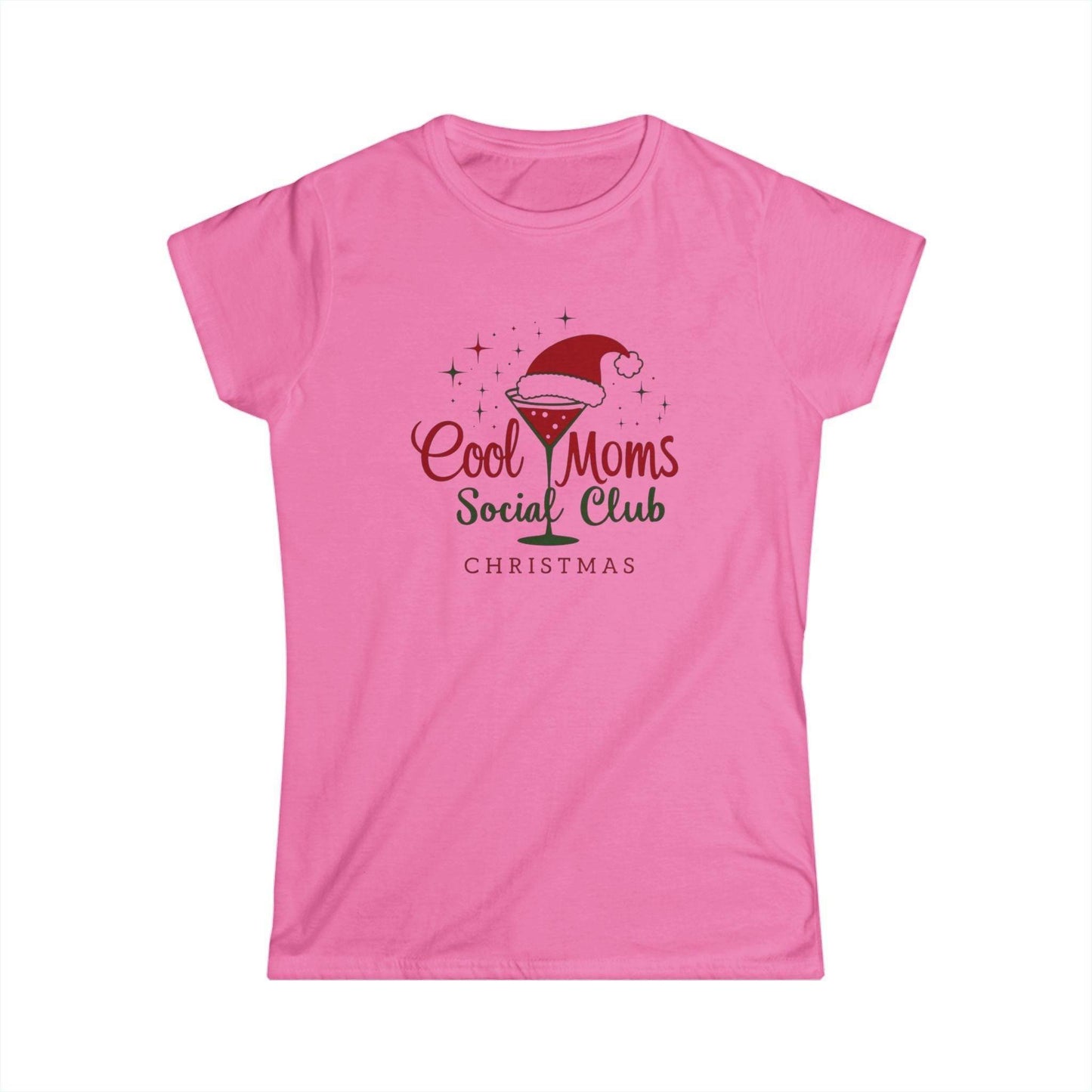 Women's Tee Cool Moms Social Club Christmas Martini Shirt - Even Keel LLC