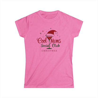 Women's Tee Cool Moms Social Club Christmas Martini Shirt - Even Keel LLC