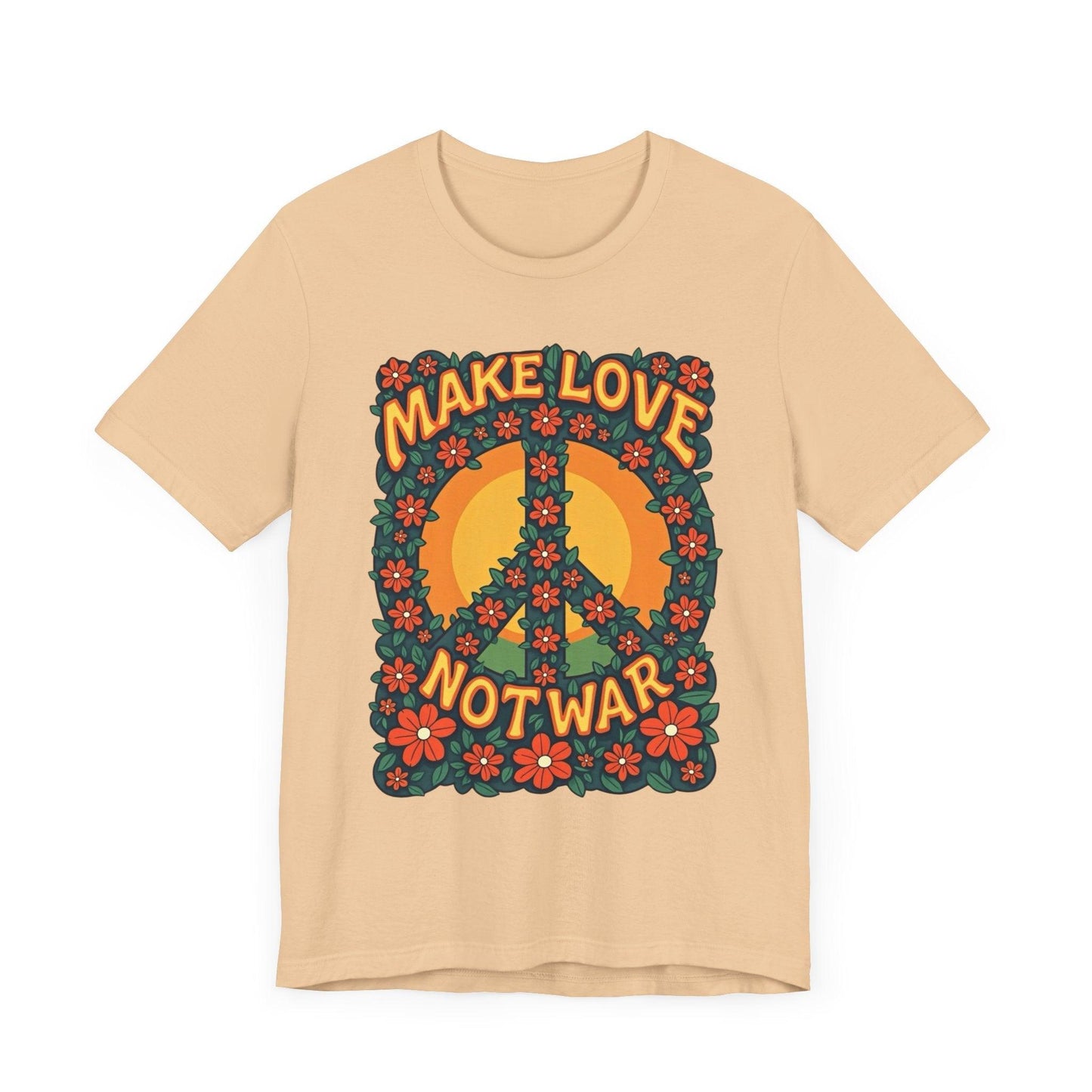 Retro Peace Symbol Graphic Tee Unisex Soft Cotton Shirt - Even Keel LLC