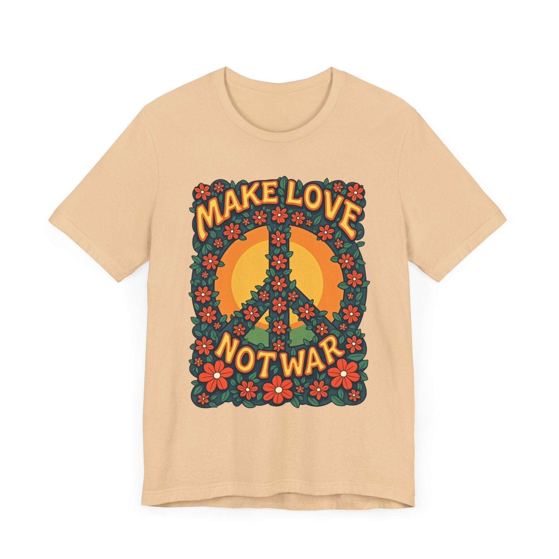 Retro Peace Symbol Graphic Tee Unisex Soft Cotton Shirt - Even Keel LLC