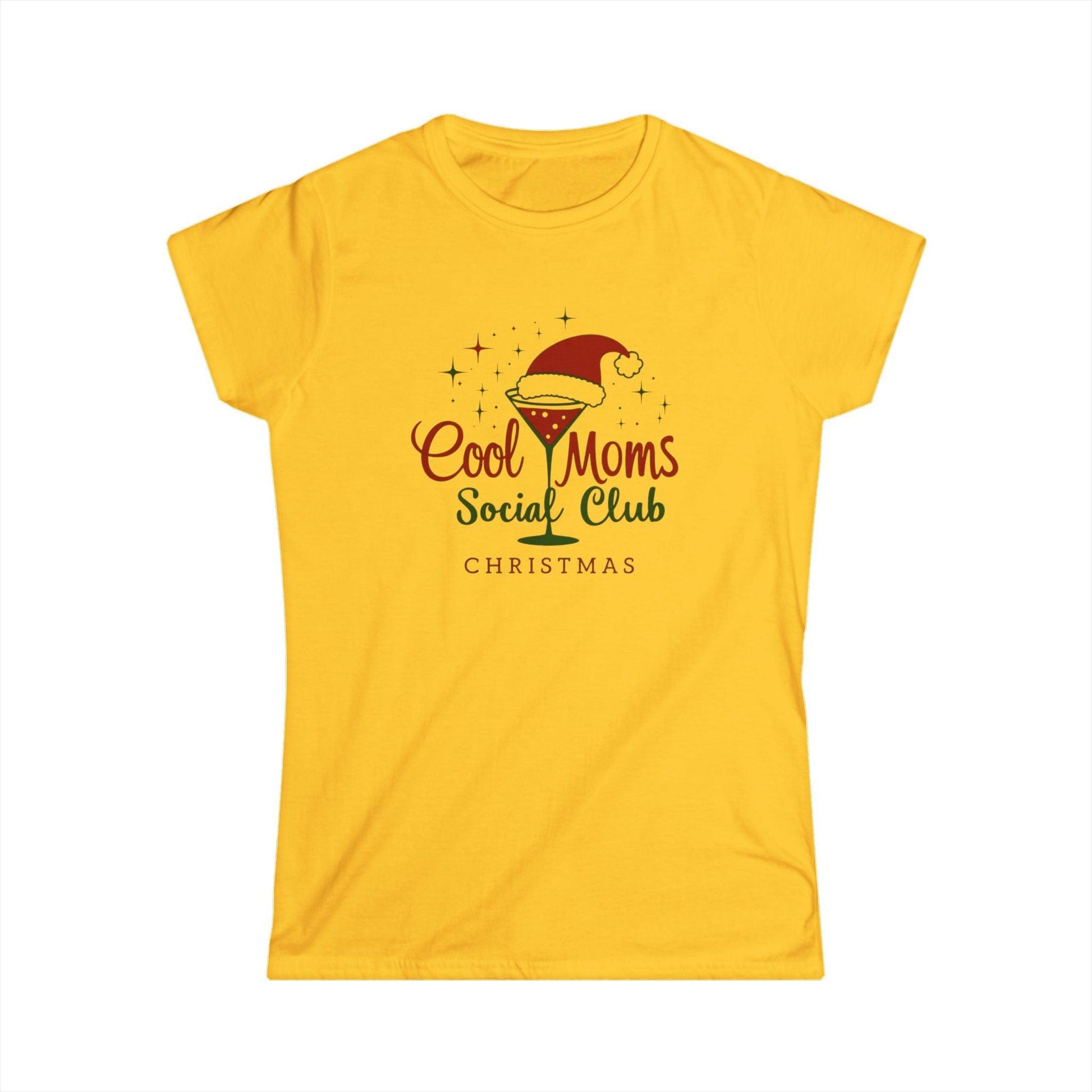 Women's Tee Cool Moms Social Club Christmas Martini Shirt - Even Keel LLC