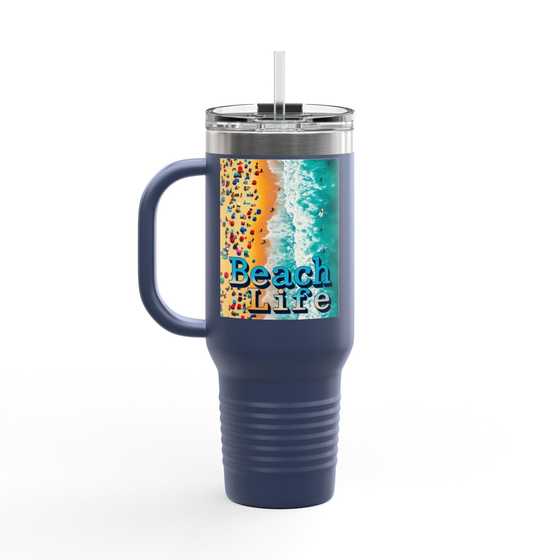 40oz Insulated Beach Life Travel Mug Durable Vacuum Sealed Bottle - Even Keel LLC