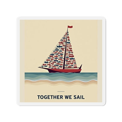 Together We Sail Magnet Custom Die-Cut Vinyl Design - Even Keel LLC