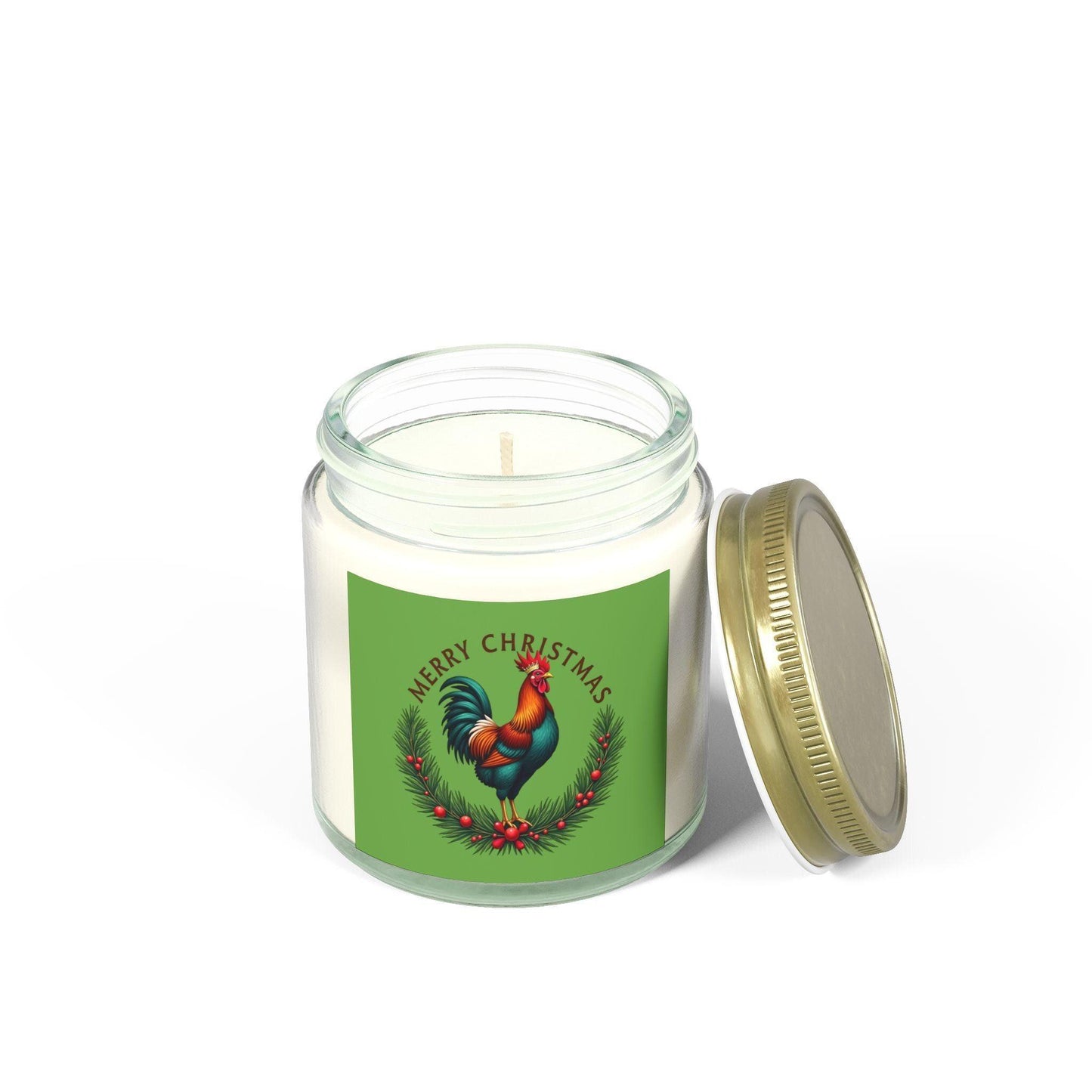 Merry Christmas Chicken Coconut Apricot Wax Candle 4oz 9oz.