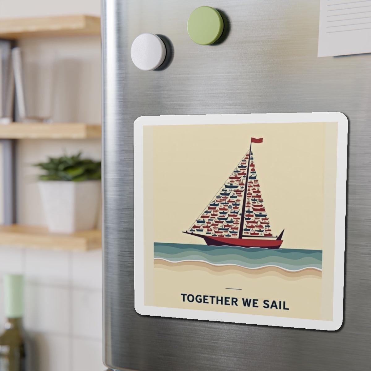 Together We Sail Magnet Custom Die-Cut Vinyl Design - Even Keel LLC