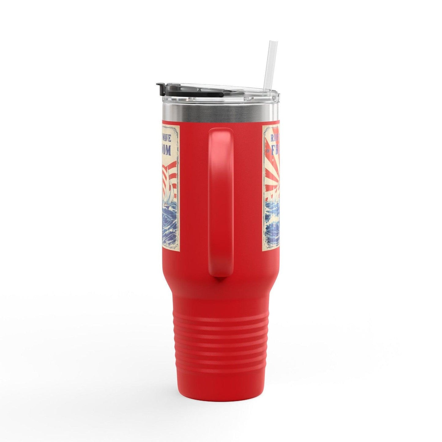 40oz Travel Mug - Ride The Wave Of Freedom Design - Even Keel LLC