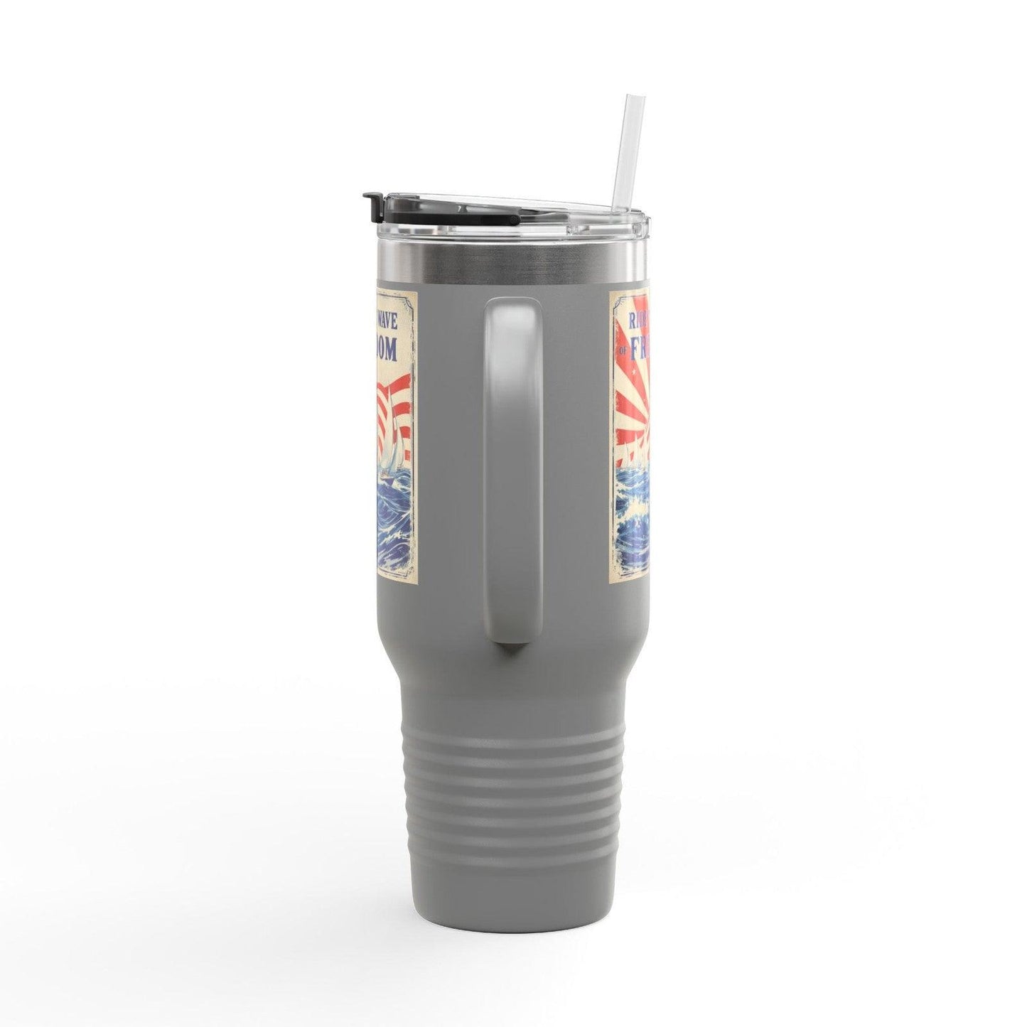 40oz Travel Mug - Ride The Wave Of Freedom Design - Even Keel LLC