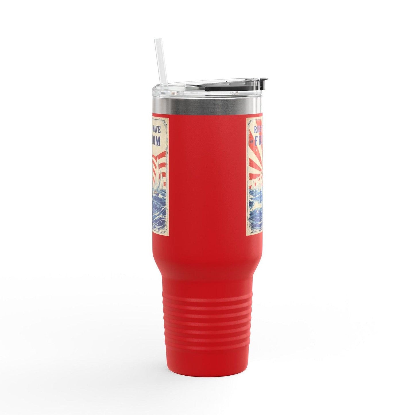 40oz Travel Mug - Ride The Wave Of Freedom Design - Even Keel LLC