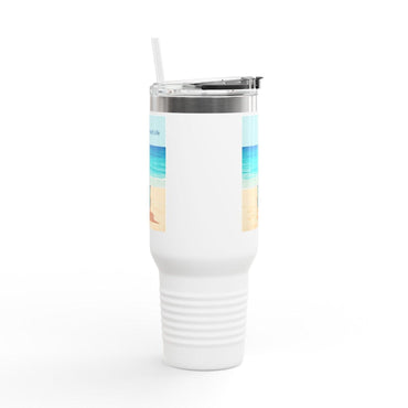 40oz Travel Mug - Beach Life Design for Easy Travel - Even Keel LLC